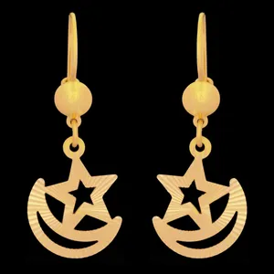 گوشواره طلا 18 عیار زنانه طلای مستجابی مدل ماه و ستاره کد 56
