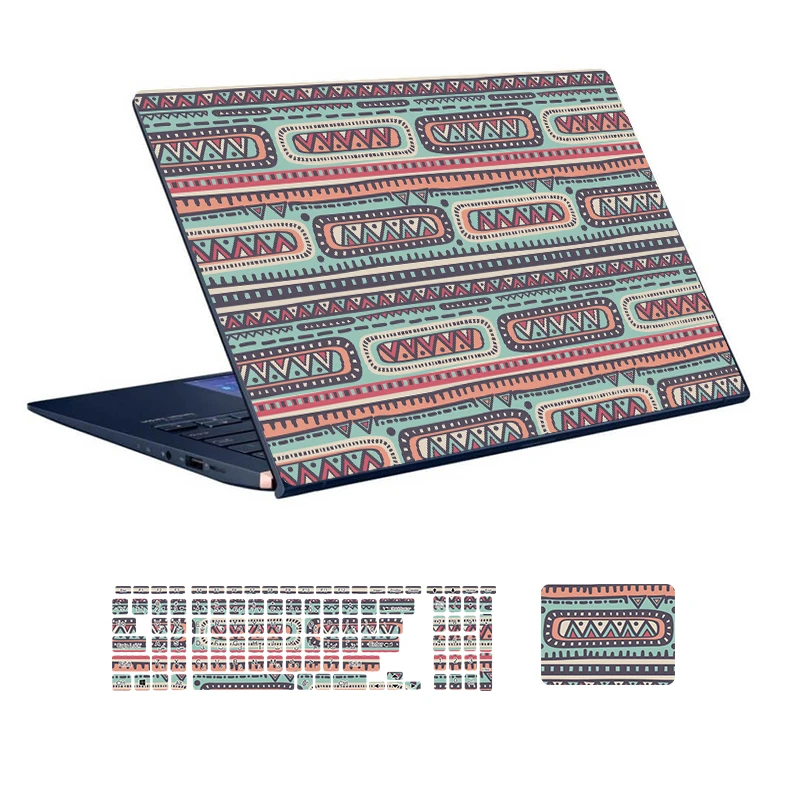  استیکر لپ تاپ توییجین و موییجین طرح Ethnic کد 02 مناسب برای لپ تاپ 15.6 اینچ به همراه برچسب حروف فارسی کیبورد 