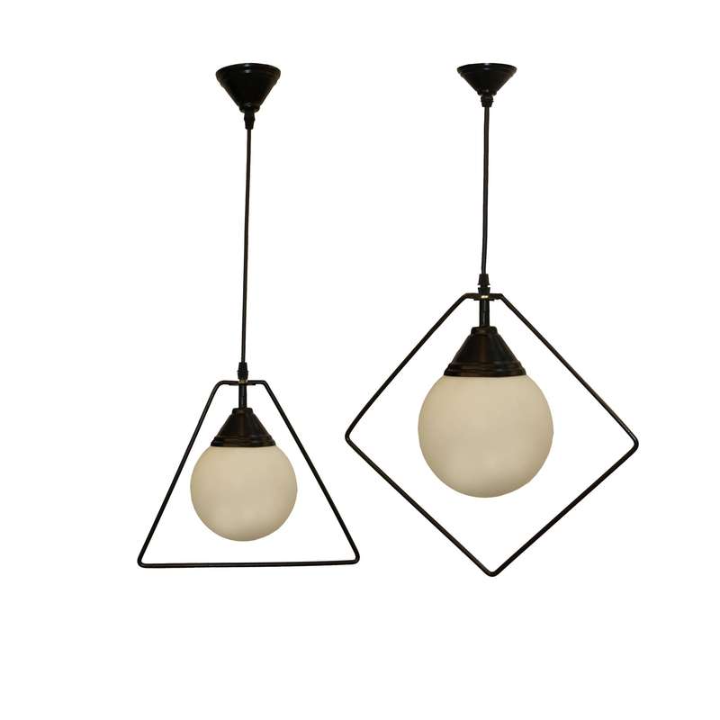 لوستر تک شعله پلاس نور شو مدل پونا A بسته 2 عددی