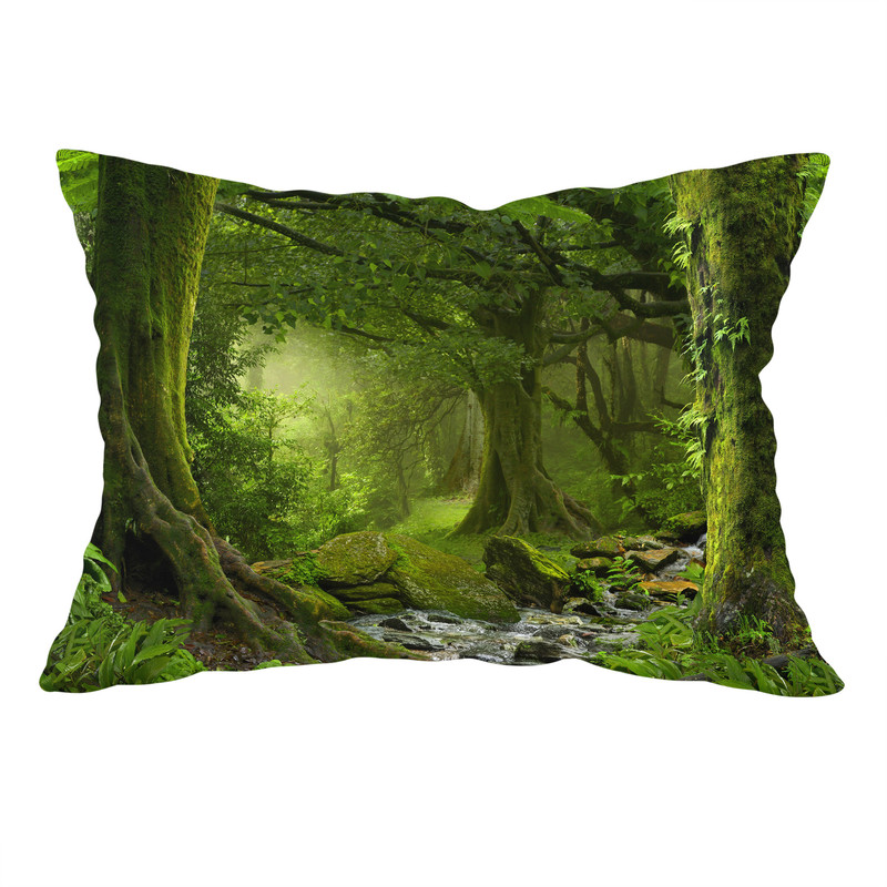 رو بالشی مدل مخمل طرح جنگل کد 1071