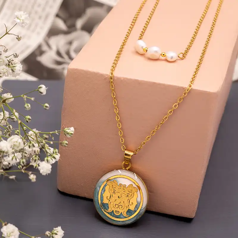 گردنبند زنانه مارک گلد مدل ماه تولد خرداد سری آرام کد SA03