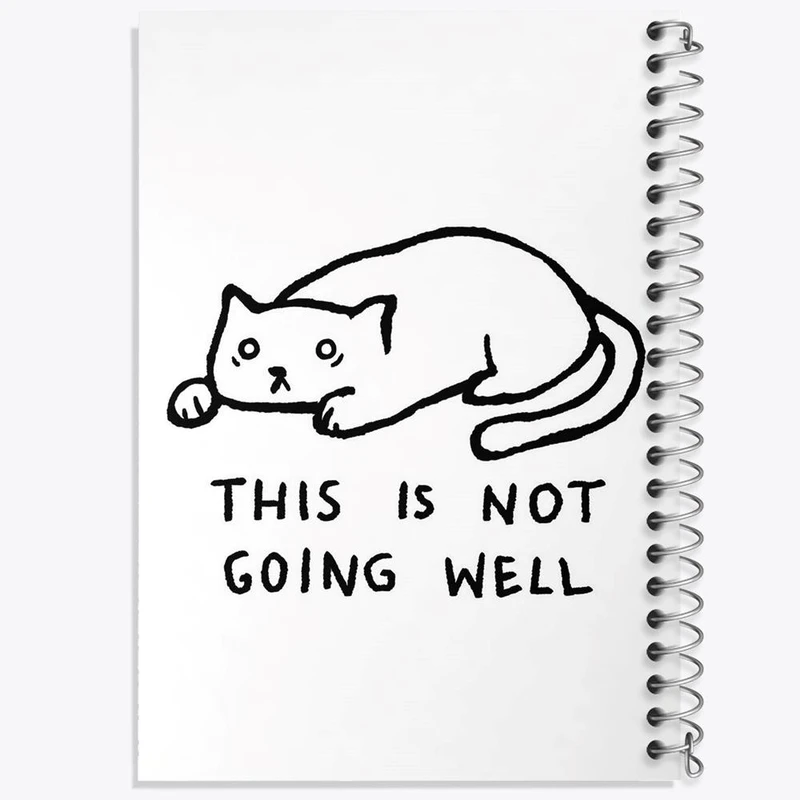 دفتر شطرنجی 50 برگ خندالو طرح گربه نگران کد 29286