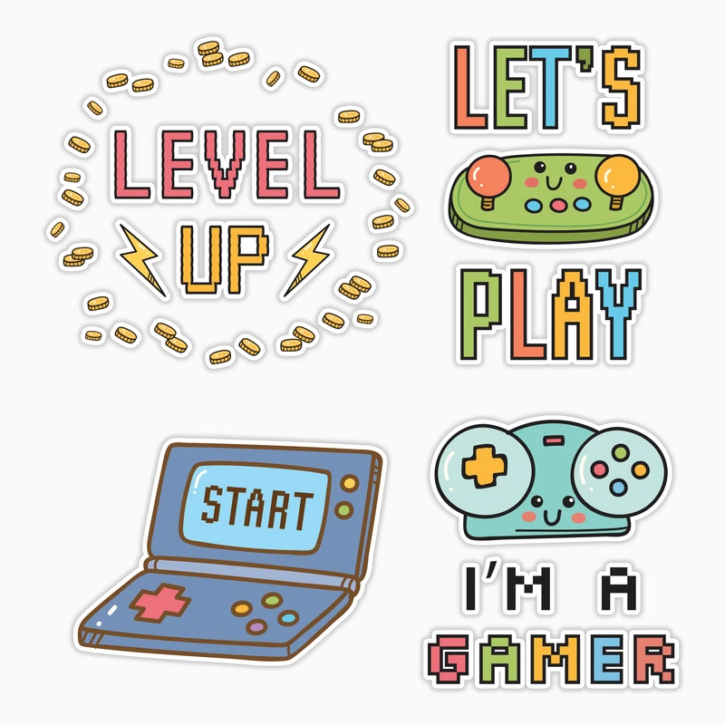 استیکر لپ تاپ و موبایل بووم طرح بازی کامپیوتری کد MA48 مجموعه 7 عددی