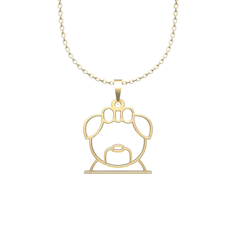 گردنبند طلا 18 عیار زنانه مدوپد مدل سگ کد B3-1-1347