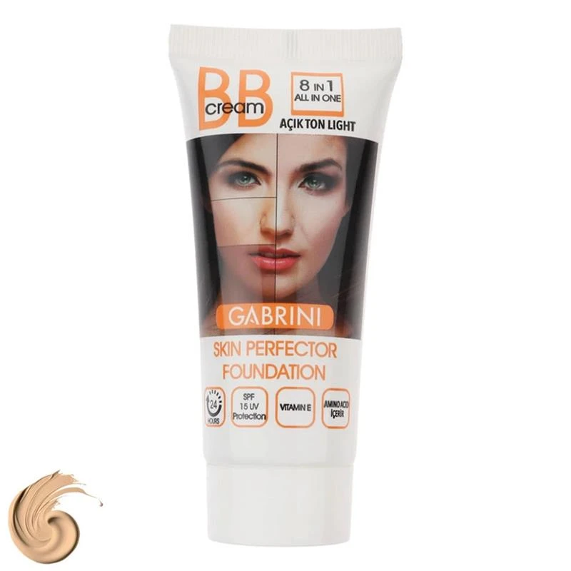 کرم پودر SPF 15 BB کابرینی مدل 8IN1 شماره L مناسب برای انواع پوست حجم 50 میلی‌لیتر