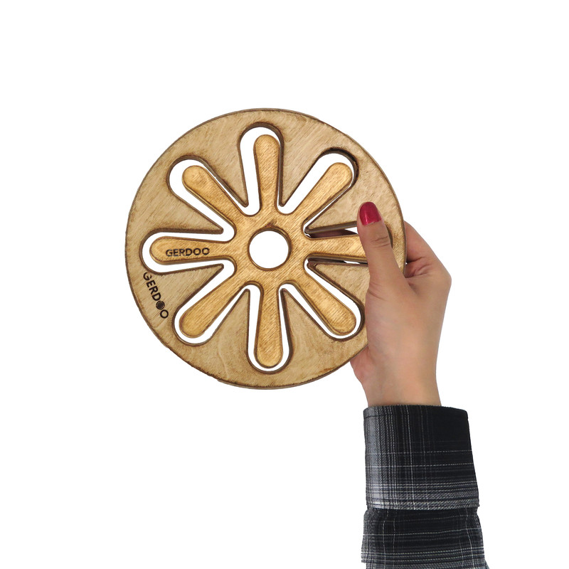 زیرقابلمه ای گردو مدل چوبی ZQ03 مجموعه دو عددی