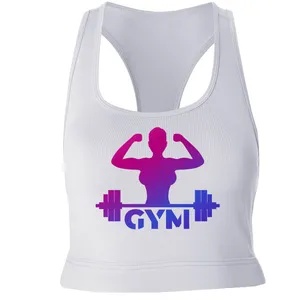 نیم تنه ورزشی زنانه مدل GYM کد P036 رنگ سفید
