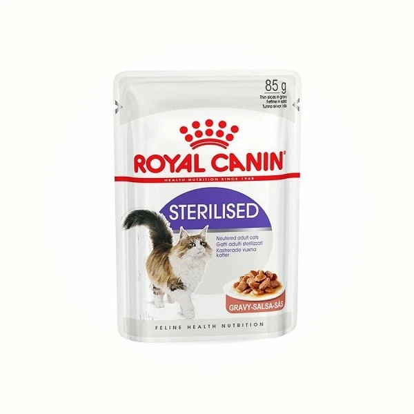 غذای پوچ گربه بالغ عقیم شده رویال کنین مدل STERILISED وزن 85 گرم