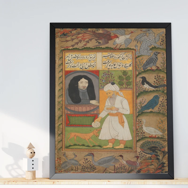 تابلو طرح نان و حلوا مدل G01364 فریم مشکی