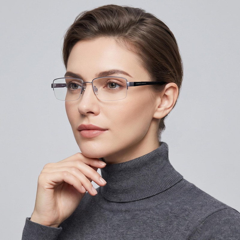فریم عینک طبی مستطیلی جورجیو آرمانی مدل 0AR5053-3003-55 مناسب برای صورت مثلث، گرد، قلب و بیضی