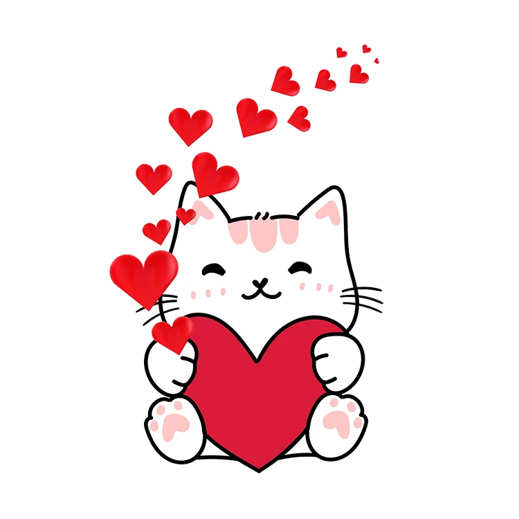 استیکر پارچه و لباس پاد آفرین مدل گربه کیوت فانتزی بامزه کارتونی کد S2740