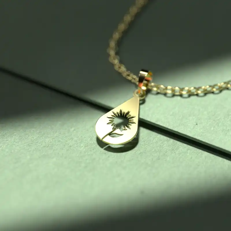 گردنبند طلا 18 عیار زنانه مدوپد مدل  طرح اشک و گل کد MM1274