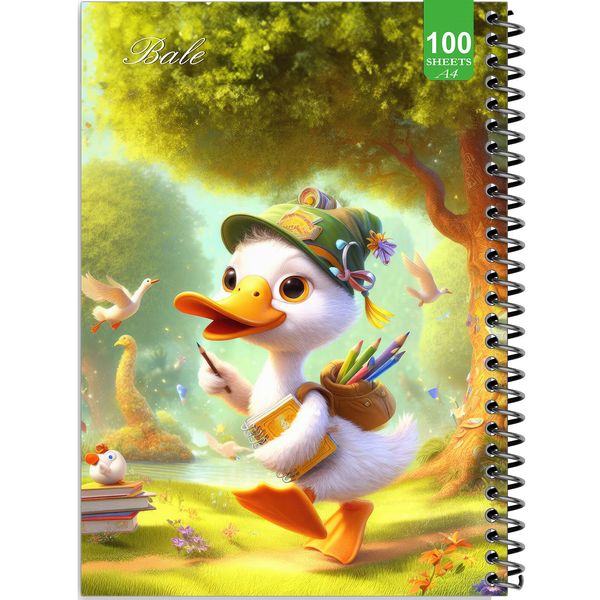 دفتر نقاشی 100 برگ بله مدل رحلی طرح فانتزی اردک نقاش کد A4-N283