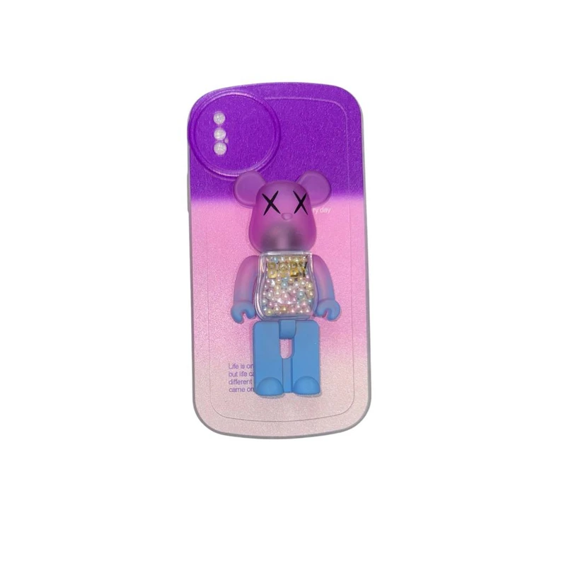 کاور طرح KAWS دورنگ کد 00543 مناسب برای گوشی موبایل اپل Iphone X/XS به همراه پاپ سوکت