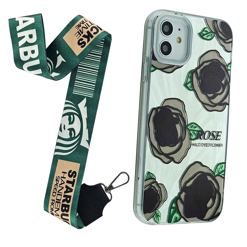 کاور کریتیو مدل گل رز مناسب برای گوشی موبایل اپل Iphone 11 به همراه بند آویز