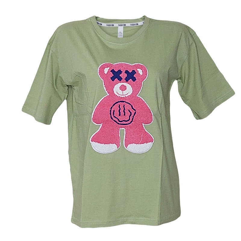 تی شرت لانگ آستین کوتاه زنانه مدل خرس برجسته کد 3