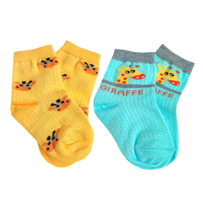 جوراب ساق کوتاه پسرانه لیمونار گالری مدل زرافه کد 01 بسته 2 عددی
