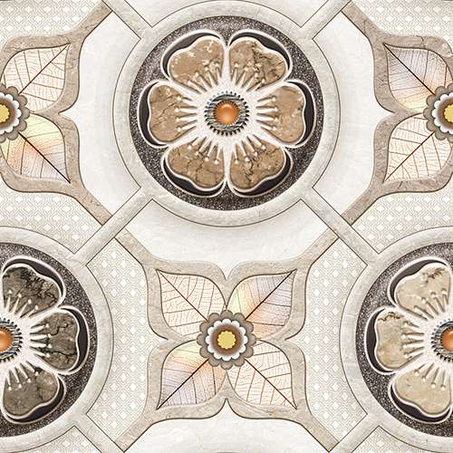 استیکر کاشی مدل بین کابینتی آشپزخانه طرح نگین و گل مجموعه 5 عددی
