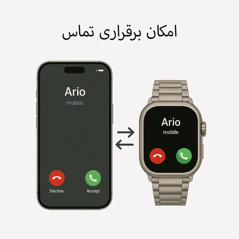 ساعت هوشمند 49 میلی متری آریو مدل WA49 ULTRA بند فلزی