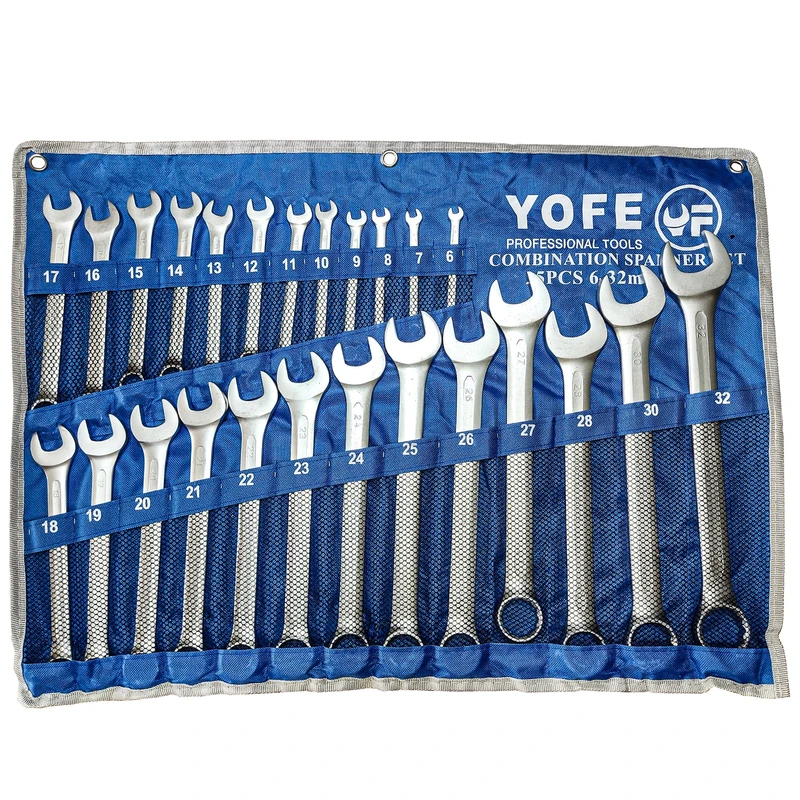 آچار یکسر تخت و یکسر رینگی یوفو مدل YOFE - 25  مجموعه 25 عددی