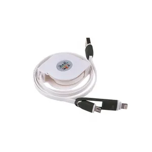 کابل تبدیل USB به MicroUSB و لایتنینگ مدل C2 طول 1 متر