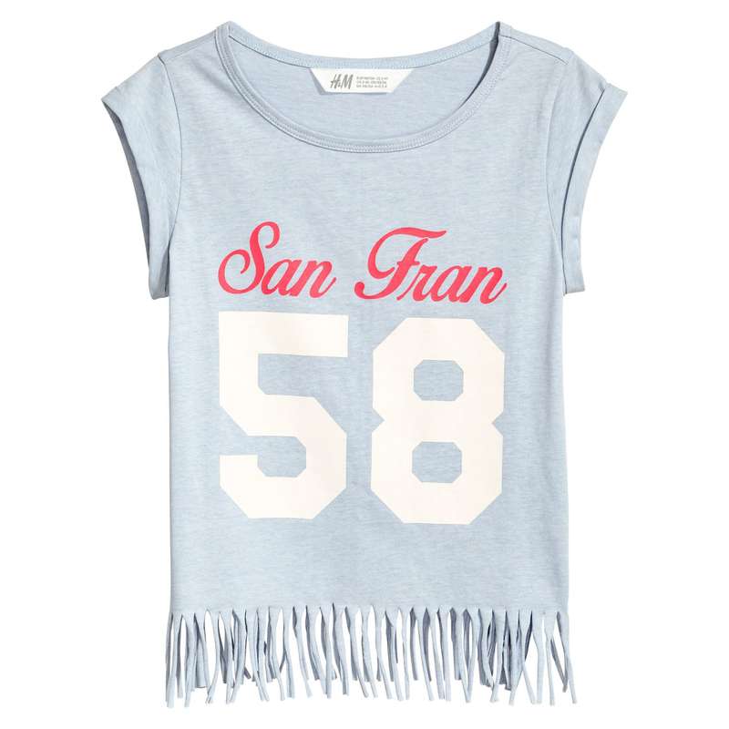 تی شرت آستین کوتاه دخترانه اچ اند ام مدل 0484745