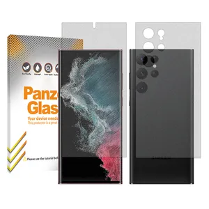 Panzer Glass Resistant model Matte screen protector suitable for Samsung Galaxy S22 Ultra 5G mobile phone along with the back protector