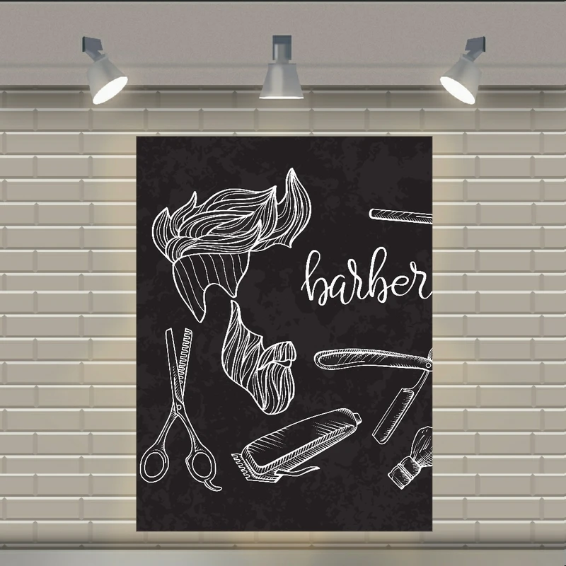 پوستر طرح آرایشگاه مردانه مدل HM1729