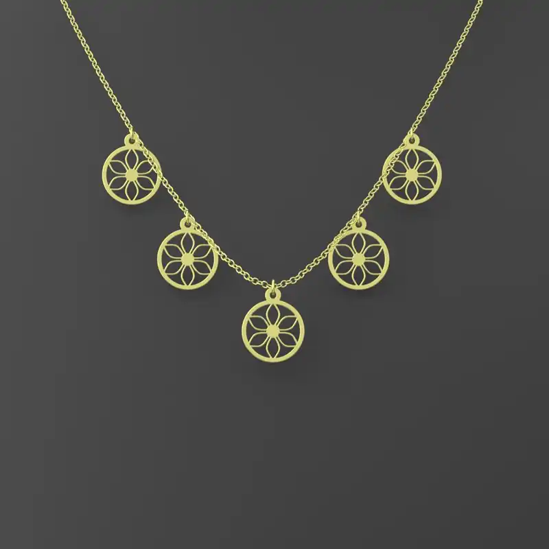 گردنبند طلا 18 عیار زنانه مدوپد مدل گل کد RNA12496