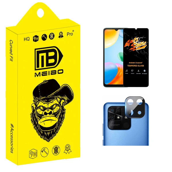 محافظ صفحه نمایش میبو مدل Transparent Antistatic مناسب برای گوشی موبایل شیائومی Redmi 10C به همراه محافظ لنز دوربین
