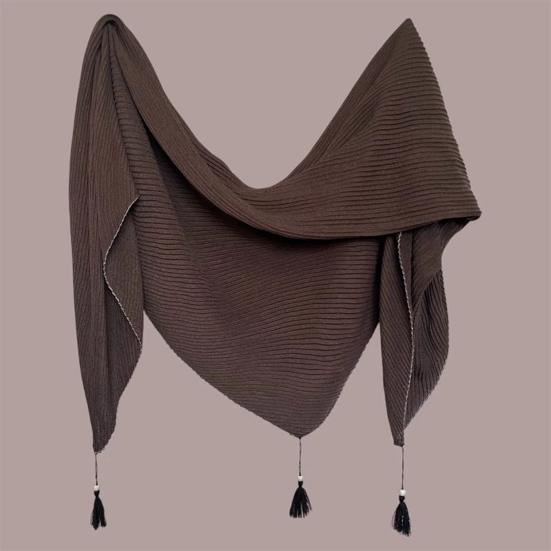 روسری زنانه مدل پلیسه کرپ مزون دوز 