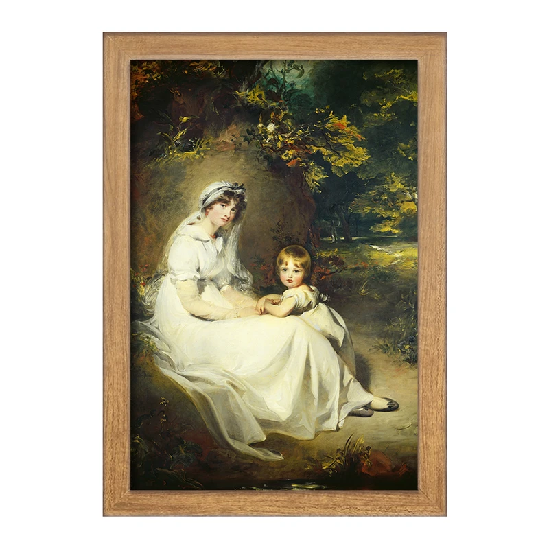 تابلو خندالو مدل نقاشی لیدی مری و پسر ارشدش اثر سر توماس لارنس کد F12359