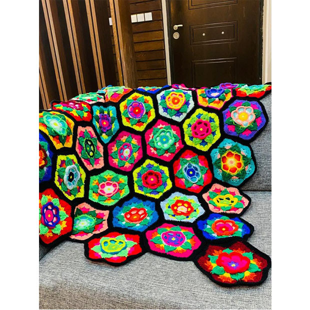 شال مبل مدل گلها سایز 110×153 سانتیمتر