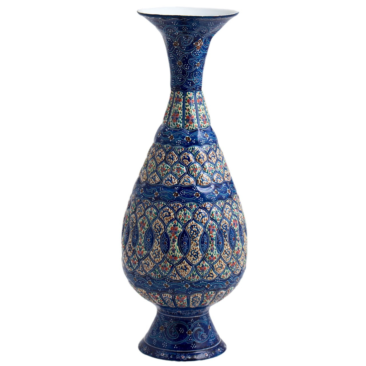 گلدان میناکاری مسی رستا طرح صراحی 131-12-102 ارتفاع 25 سانتی متر