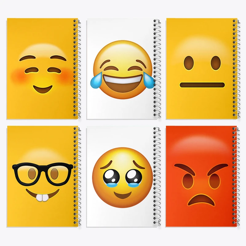 دفتر مشق 50 برگ خندالو طرح ایموجی (Emoji) کد 320 مجموعه 6 عددی