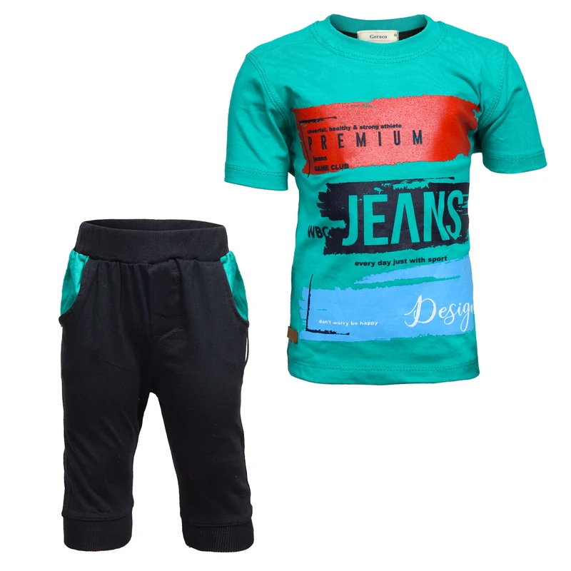 ست تی شرت و شلوارک پسرانه کد 21