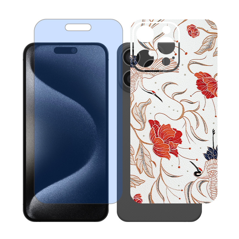 محافظ صفحه نمایش آنتی بلو گلس مدل Together مناسب برای گوشی موبایل اپل iPhone 15 Pro Max به همراه برچسب پوششی پشت گوشی