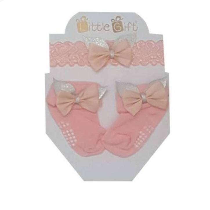 ست هدبند و جوراب نوزادی کد 276