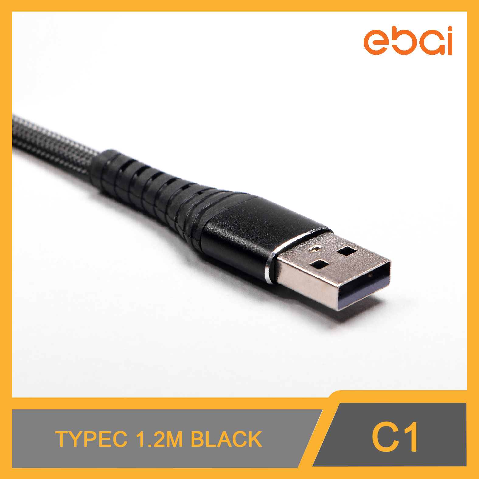 کابل تبدیل USB به USB-C ایبای مدل C1 طول 1.2 متر
