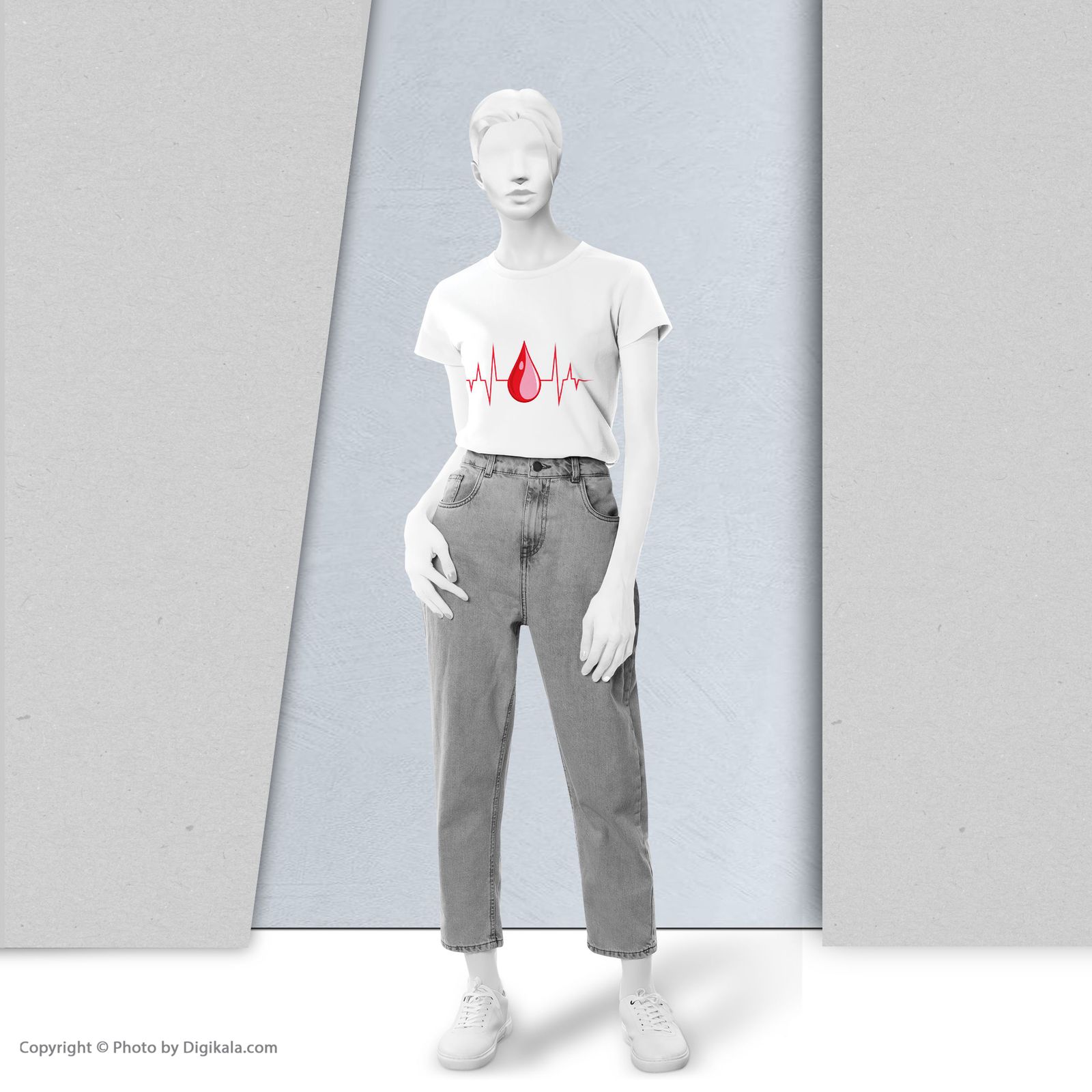تیشرت زنانه 27 مدل ضربان قلب کد KS15 -  - 3