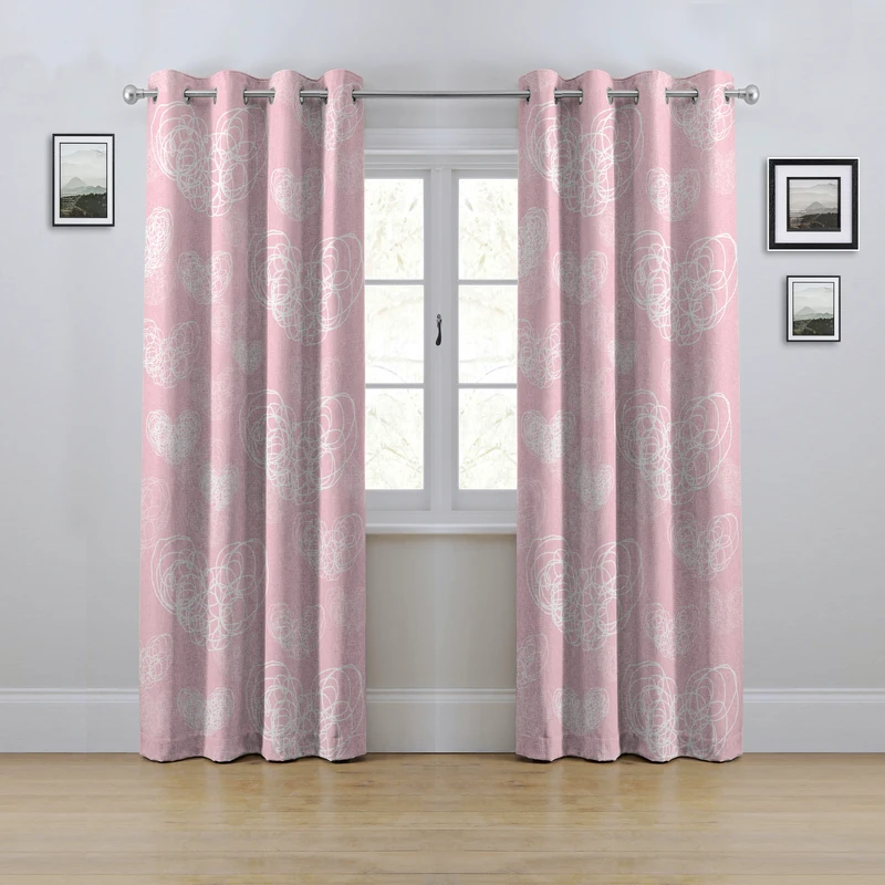 پرده مدل پانچی طرح قلب سایز 280x145 سانتی متر