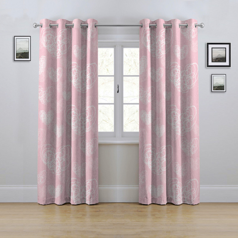 پرده مدل پانچی طرح قلب سایز 280x145 سانتی متر