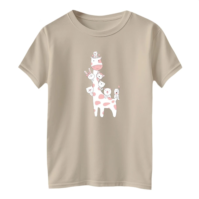 تی شرت آستین کوتاه بچگانه مدل زرافه بامزه