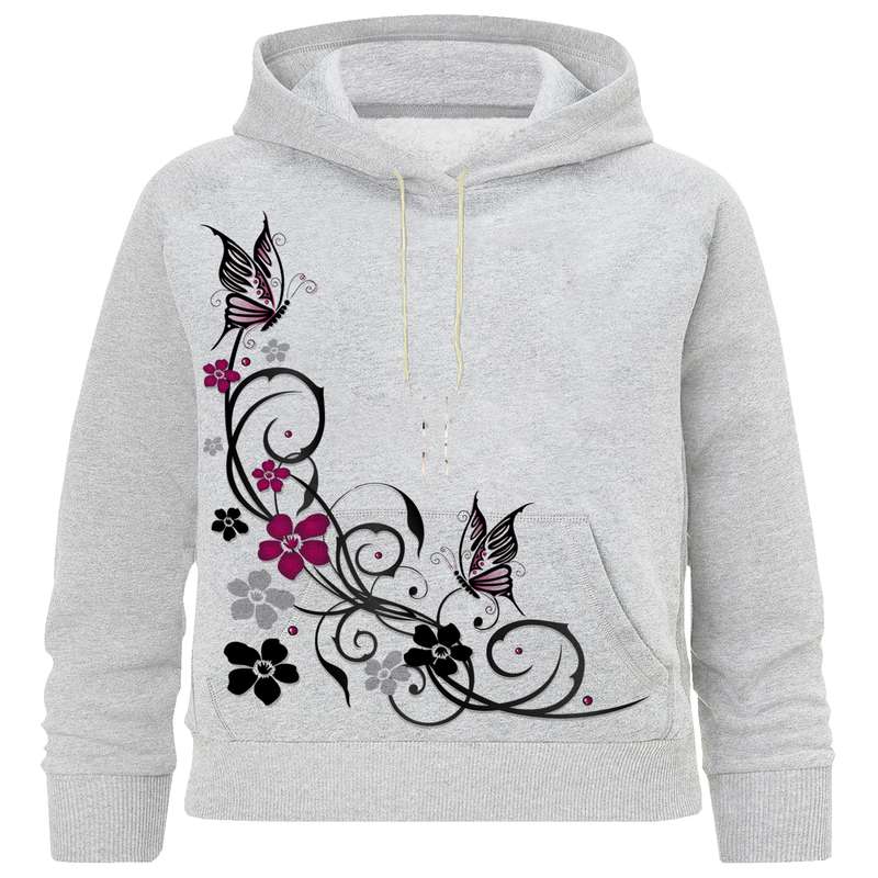 هودی دخترانه مدل کد M 407 پروانه
