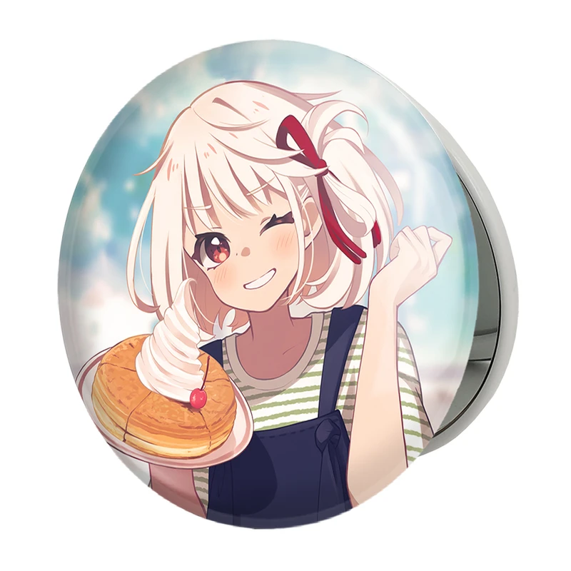 آینه جیبی خندالو طرح چیساتو انیمه لیکوریس ریکویل Lycoris Recoil مدل تاشو کد 23030 