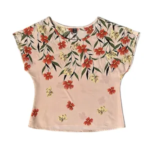 بلوز آستین کوتاه یقه گرد زنانه شین مدل بهار