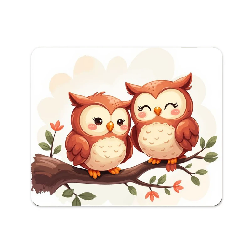 ماوس پد پاد آفرین مدل جغدهای ناز کیوت کد 230 سایز 24*19 سانتی متر