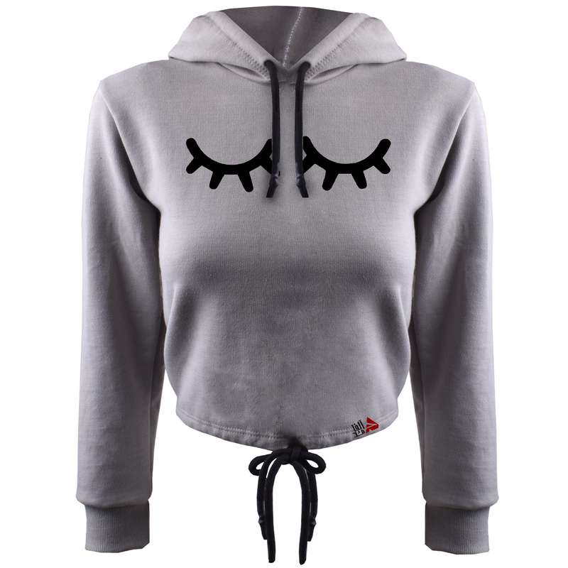 هودی زنانه مدل چشم کد T16 رنگ طوسی 