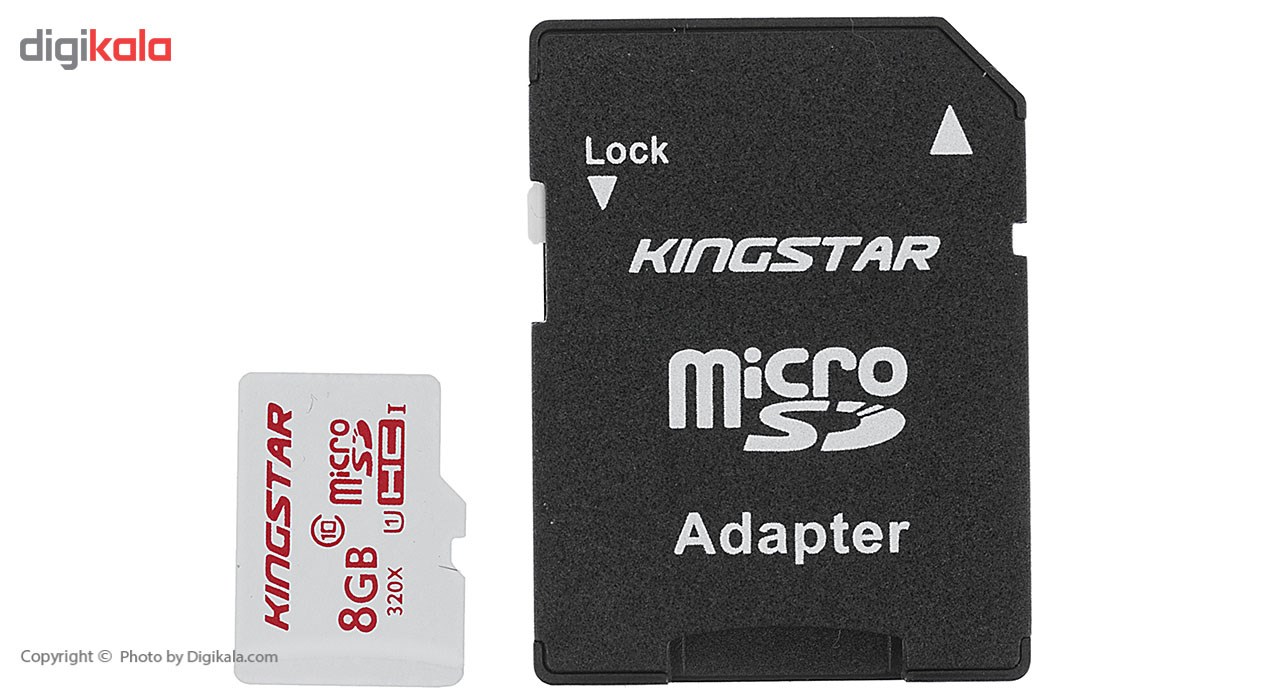 کارت حافظه microSDHC کینگ استار کلاس 10 استاندارد UHS-I U1 سرعت 45MBps همراه با آداپتور SD ظرفیت 8 گیگابایت