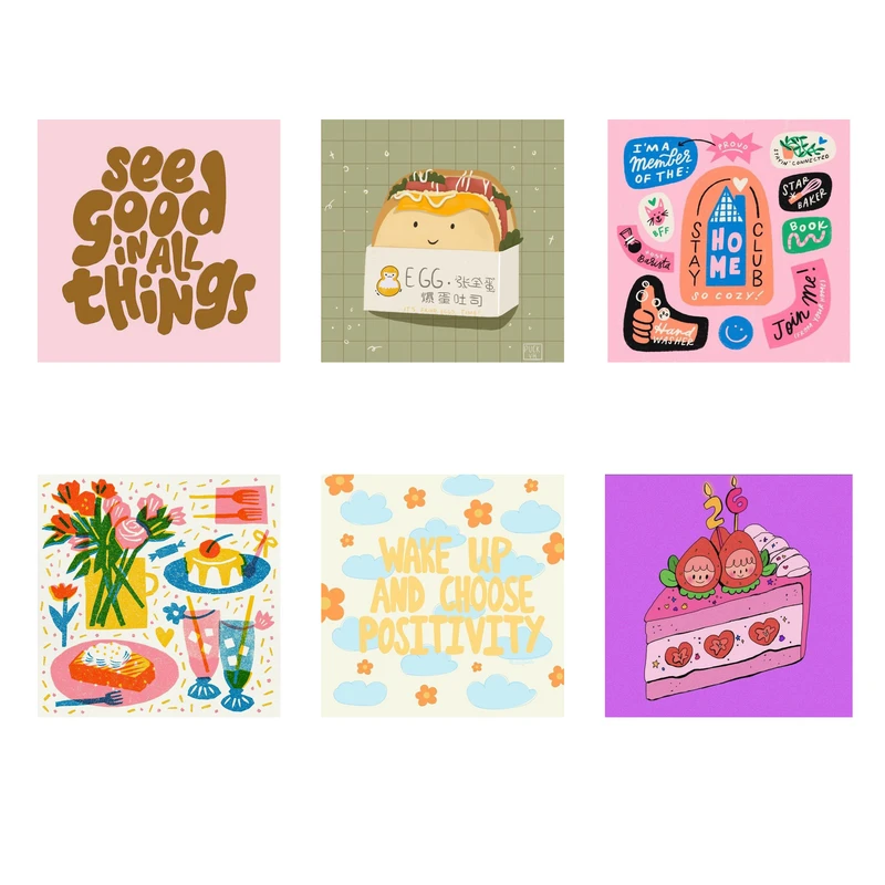 مگنت گلاک طرح تایپوگرافی و غذا کد MF1 بسته شش عددی